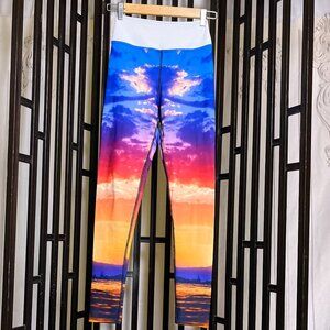 Custom Art Leggings - Small, Sunset Design
